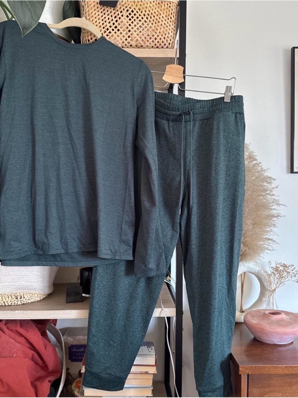 Quince Forest Green Lounge Set - Long Sleeve Top & Joggers